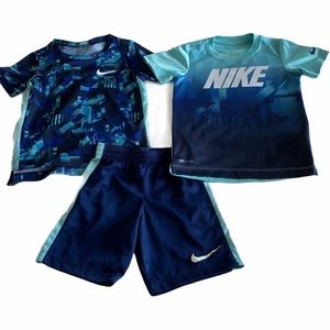 Nike 3 Piece Set Dri-Fit 2 Shirts and One Shorts